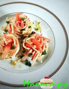 Паста с морепродуктами под соевым соусом