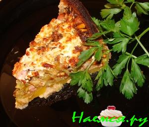 Киче из тыквы и порея