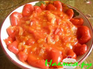 Печенный перец с подливкой Печенный перец с подливкой