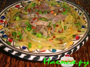 Салат корейский из куриных желудочков