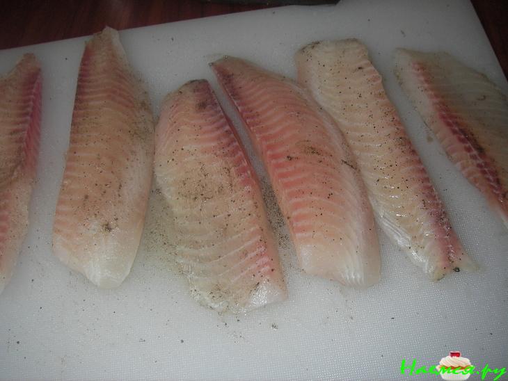 Тилапия под шафрановым соусом с моцареллой