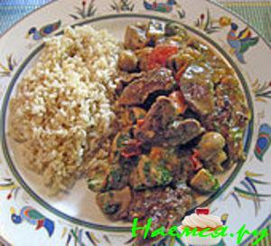 Индюшачья печень с грибами Индюшачья печень с грибами