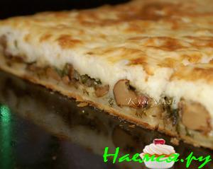 Пирог с грибами и картофелем