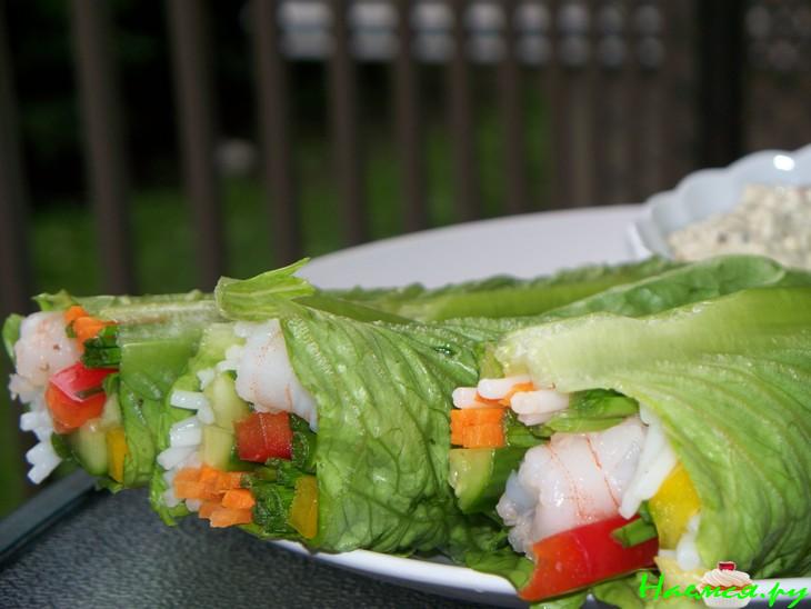 Летние роллы с креветками&nbsp;