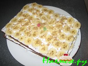 Шоколадно-банановый торт