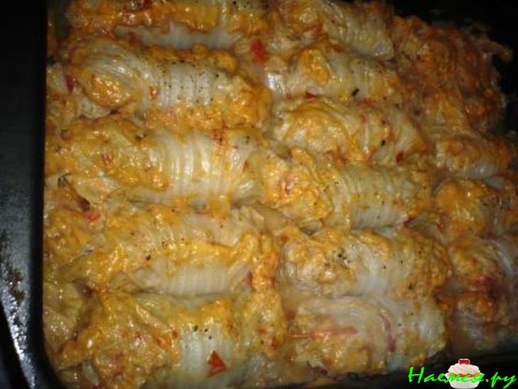 "Пекинские" мясные рулеты под кабачковой шубкой