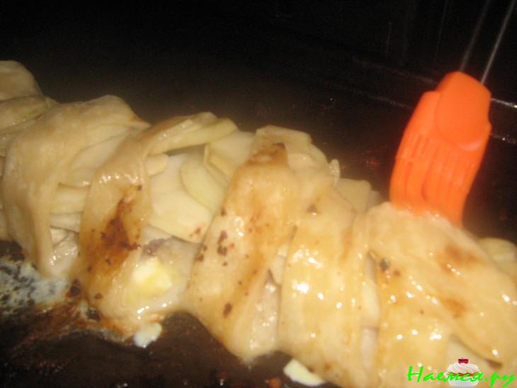 Слоеный рыбный пирог с картофелем