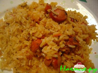 Плов с сосисками Плов с сосисками