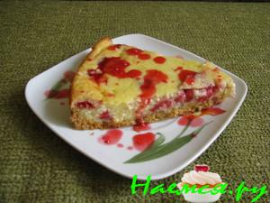 Малиново-творожный пирог