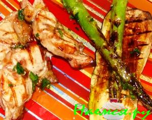 Овощи и кролик-гриль