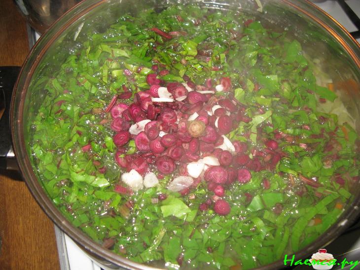 "Молодой" борщ с свекольной ботвой