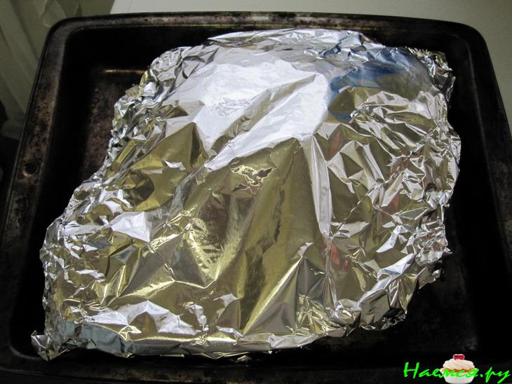 Форель под овощами