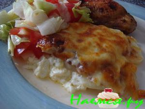 Ароматный картофель с сыром моцарелла