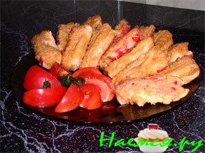 Фаршированные крабовые палочки в кляре