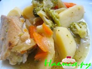 Жаркое из курицы с брокколи