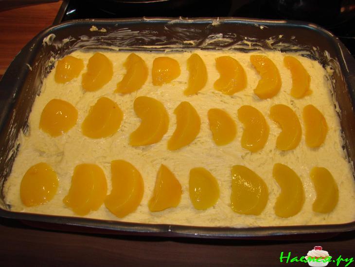 Пирог с персиками (Blechkuchen mit Pfirsichen)