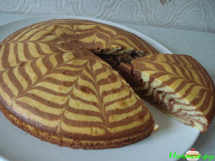 Торт "Зебра" с какао