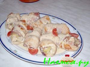 Куриные рулетики с моцарелой Куриные рулетики с моцарелой