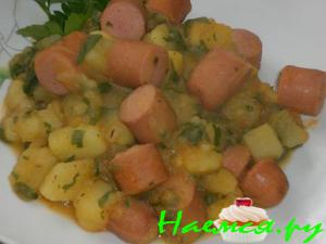 Рагу из картофеля с сосисками Рагу из картофеля с сосисками