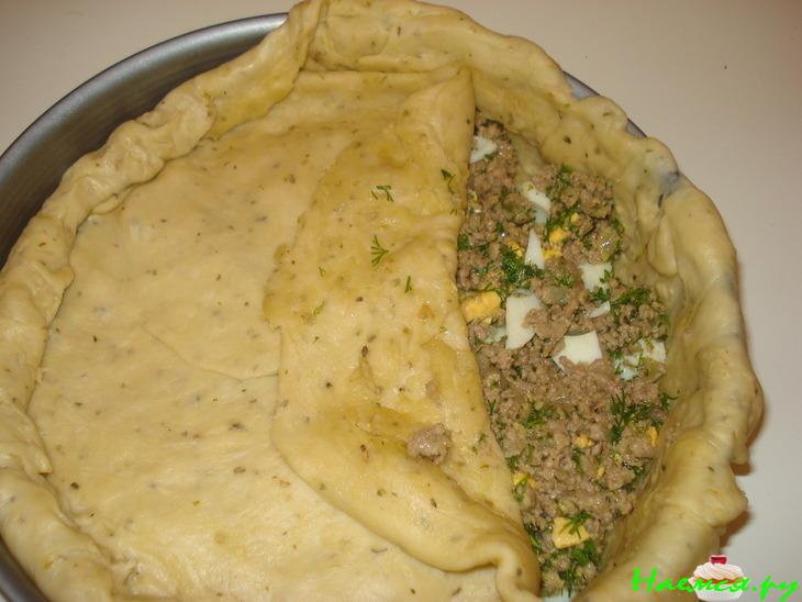 Пирог с мясом (смешанный фарш)