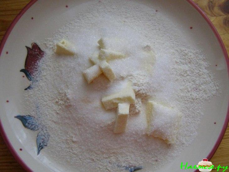 Персиковый пирог / Ванильный соус