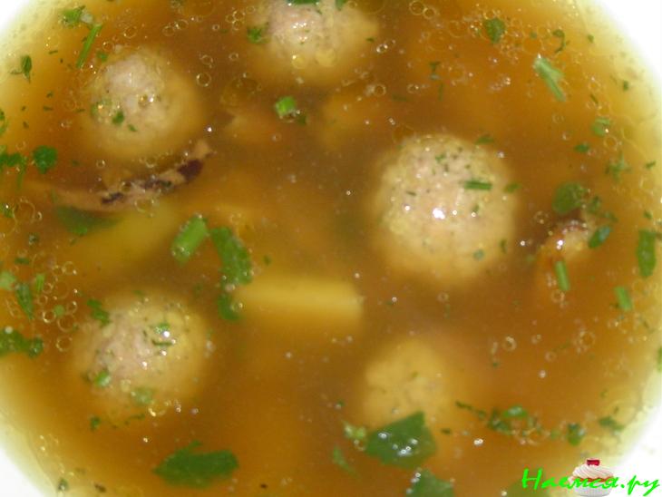 Суп грибной с фрикадельками Суп грибной с фрикадельками