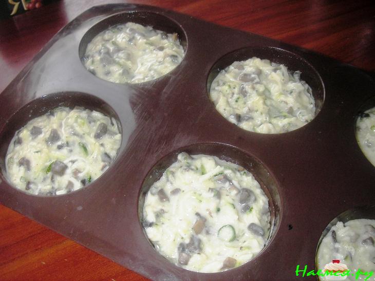 Грибное суфле с цуккини и перепелиными яйцами