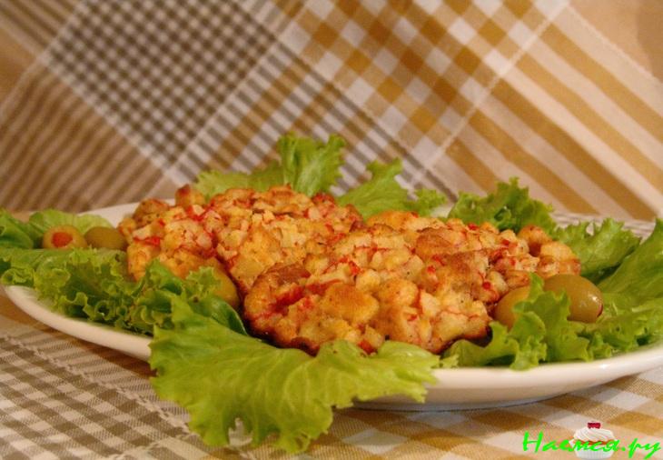 Крабовые котлетки с горчицей и лимоном