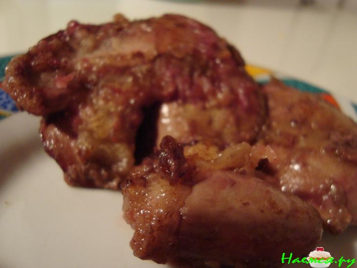 Куриная печень с сердечками