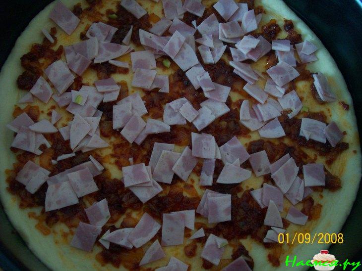 Пицца с куриным мясом и грибами