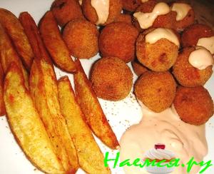 Куриные шарики во фритюре Куриные шарики во фритюре
