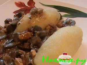 Цепелинай из варенного картофеля