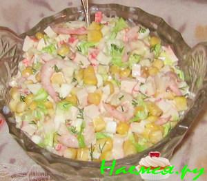Салат с креветками и крабовым мясом Салат с креветками и крабовым мясом