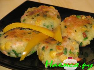 Котлеты с креветками и кукурузой Котлеты с креветками и кукурузой