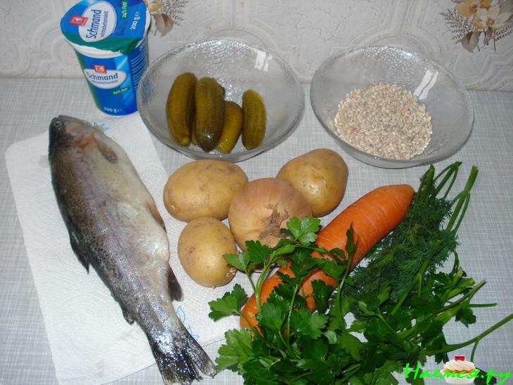 Суп рыбный с огурцом