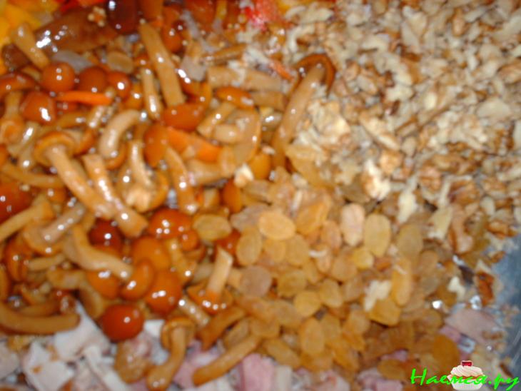 Салат куриный с опятами "Каллы"