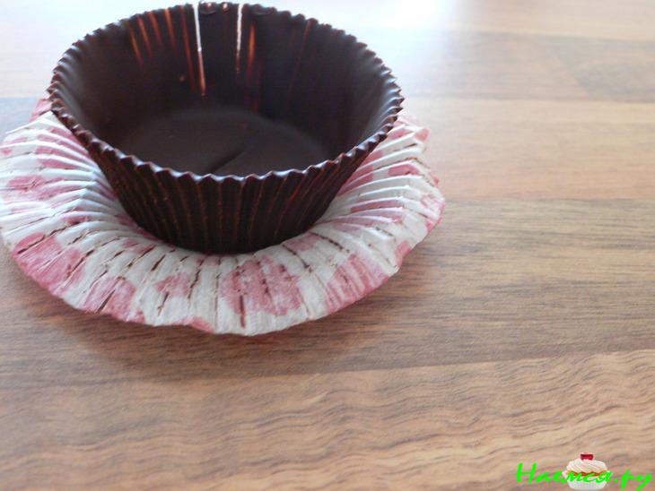 Шоколадные корзиночки с бисквитом и с кремом Шоколадные корзиночки с бисквитом и с кремом