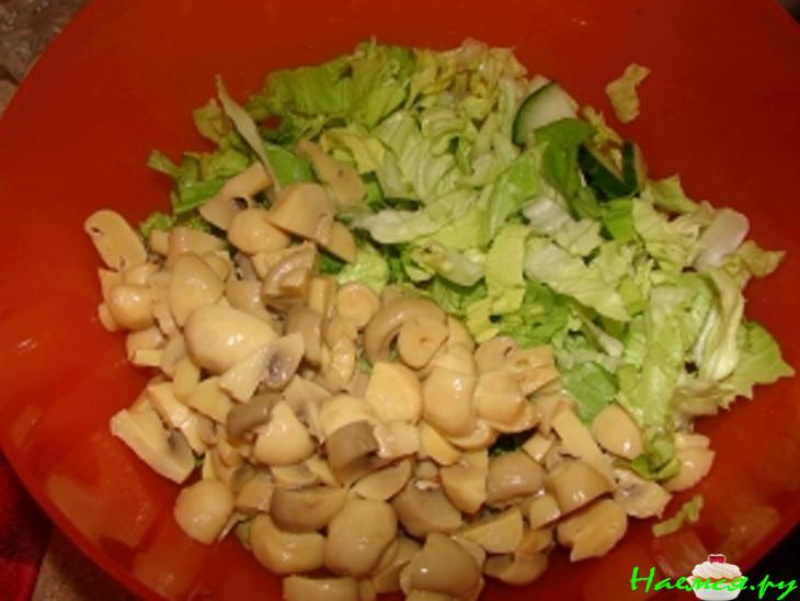 Салат "Осенний" с шампиньонами