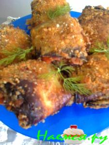 Рулетики из баклажан с мясной начинкой Рулетики из баклажан с мясной начинкой