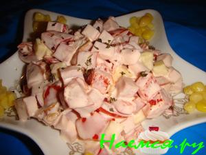 "Салатик из ветчины с сыром"