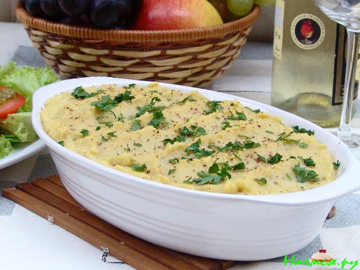 Картофельное суфле с сыром с плесенью