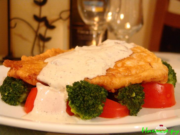 Рыба с грибами и горгонзолой