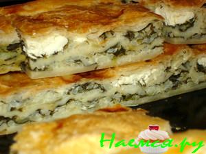 Пирог (пита) со щавелем, рисом и фетой