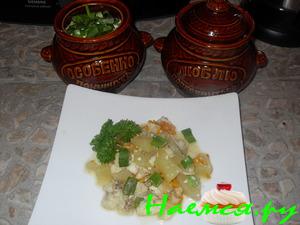 Рыбка в горшочках с грибами