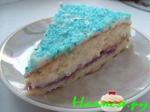 Торт "Голубая лагуна" из кокосовой стружки