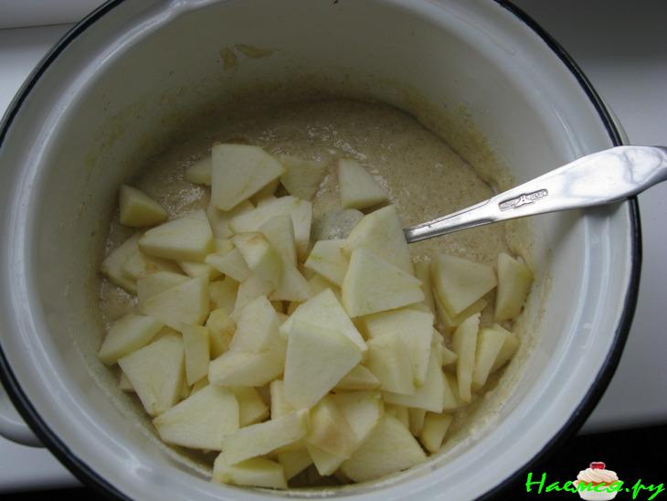 Манник с яблоком и корицей + шоколадная глазурь Манник с яблоком и корицей + шоколадная глазурь