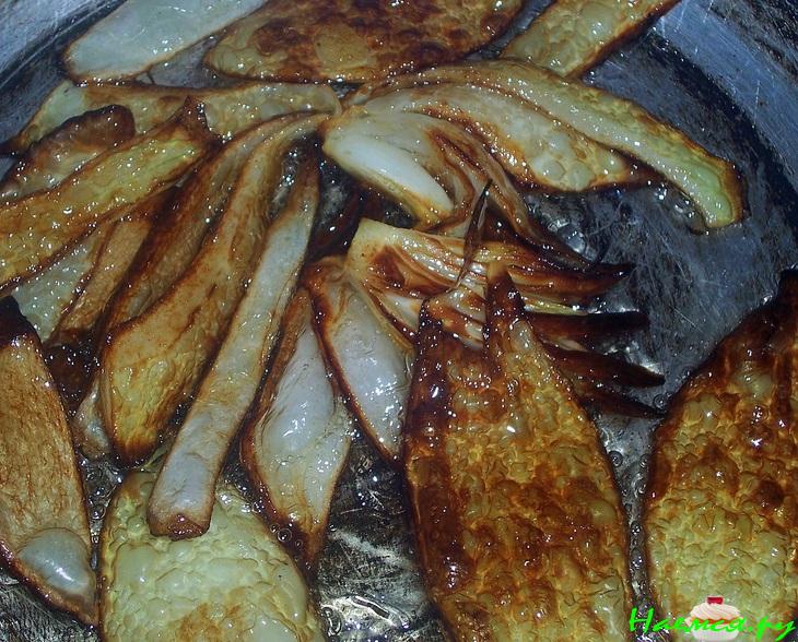 Юшка с орзо и баклажан