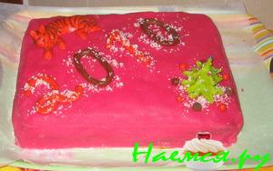 Торт новогодний, украшенный мастикой