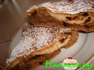 Шоколадный кекс с творожно-апельсиновой начинкой