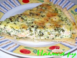 Открытый пирог с копчёным лососем и шпинатом!